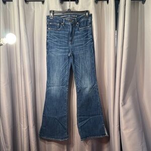 American Eagle Outfitters Flare Jeans in Classic Blue